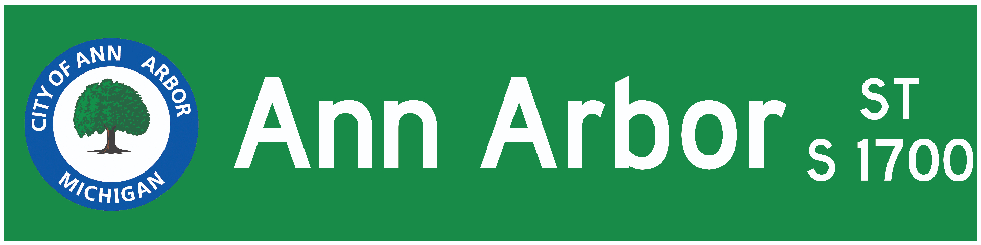 Ann Arbor, MI street sign keychain
