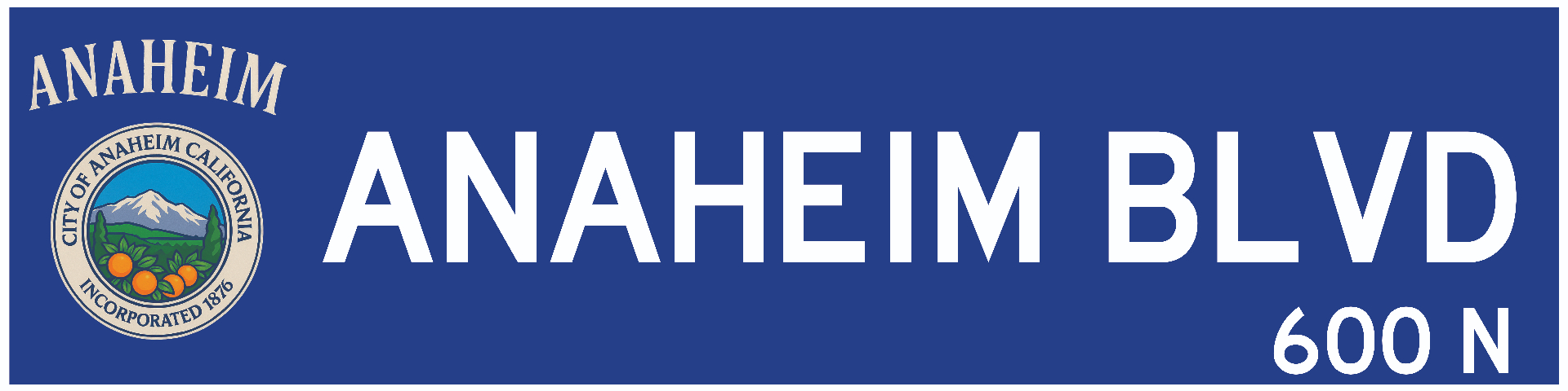 Anaheim, CA street sign keychain