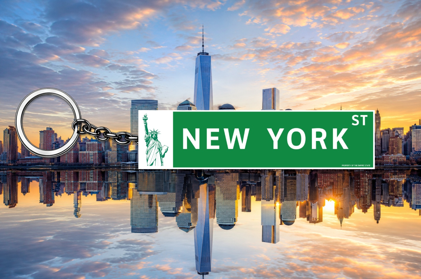 New York custom street sign keychain