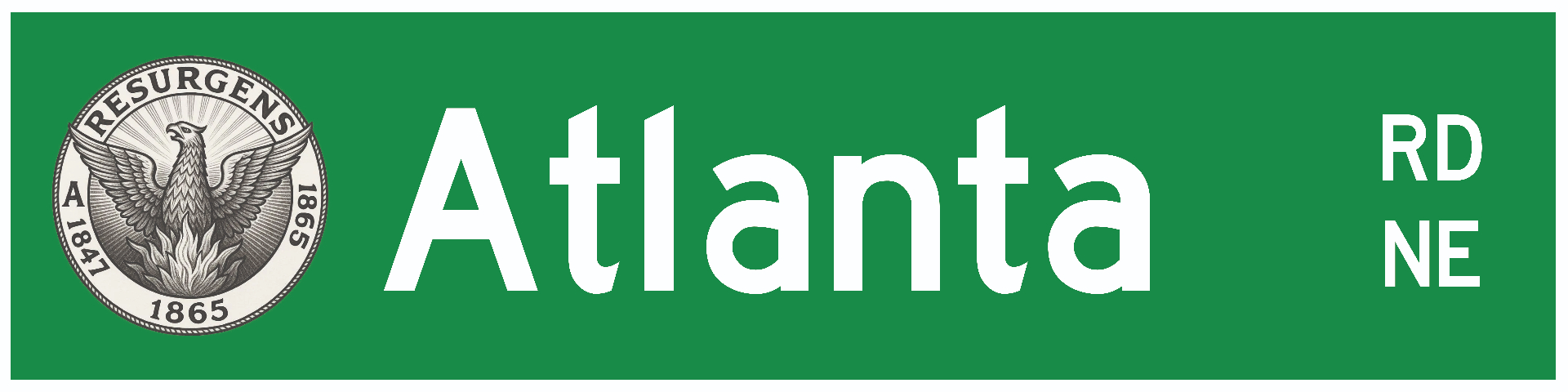Atlanta, GA street sign keychain