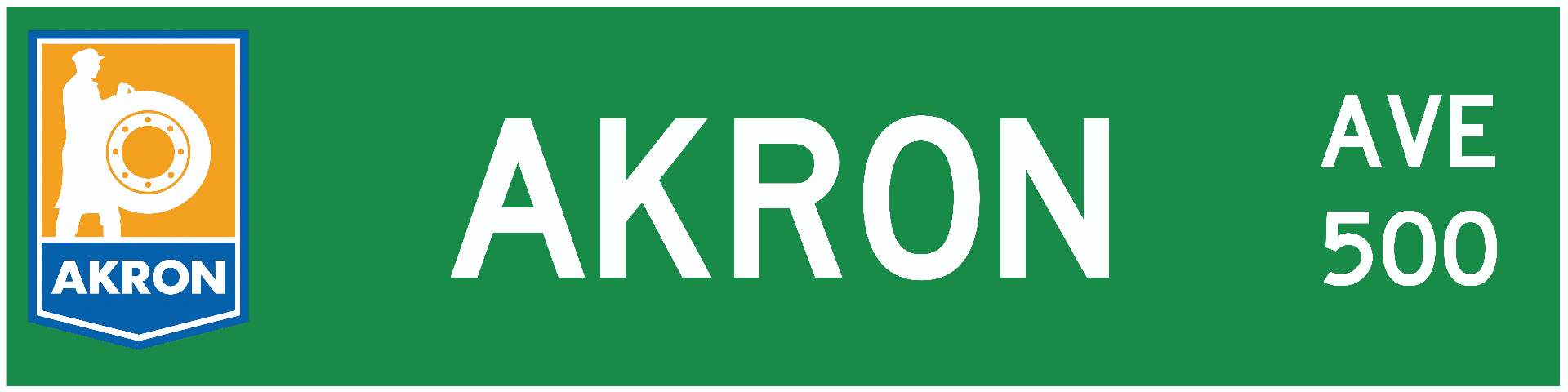 Akron, OH street sign keychain