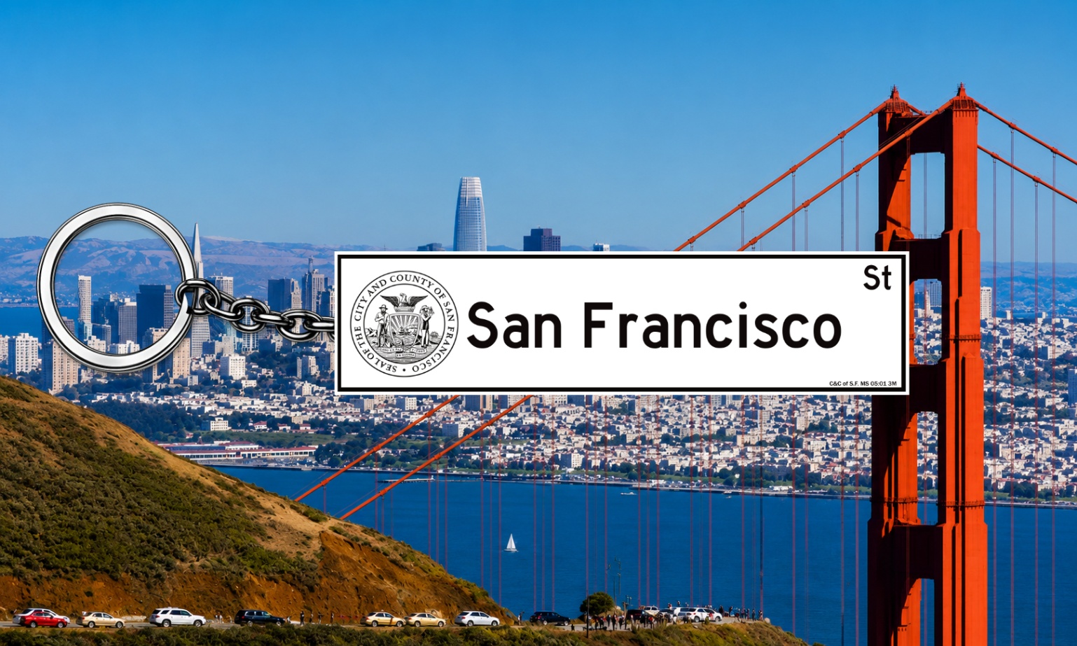 San Francisco custom street sign keychain
