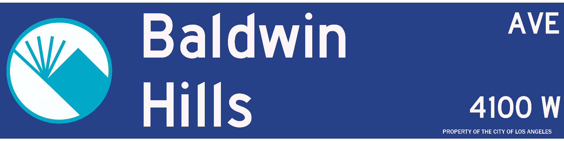 Baldwin Hills, CA street sign keychain